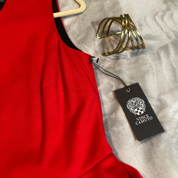 Vince Camuto Red Peplum Dress NWT S6 - Picture 2 of 12